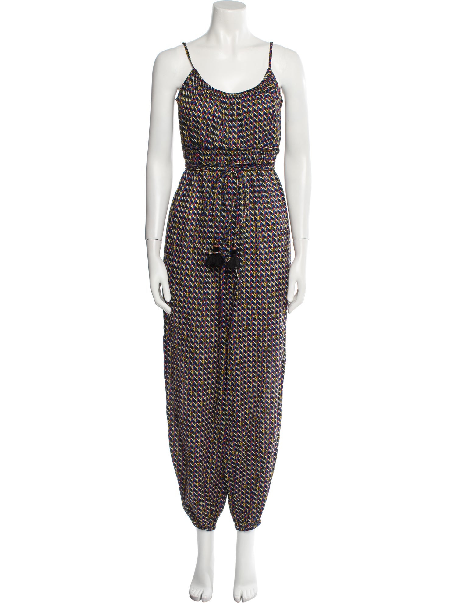 Tory Burch Printed Scoop Neck Jumpsuit