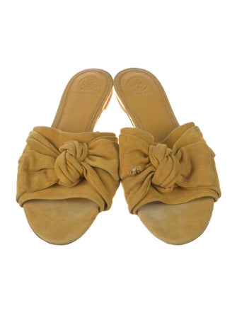 Tory Burch Suede Bow Accents Slides