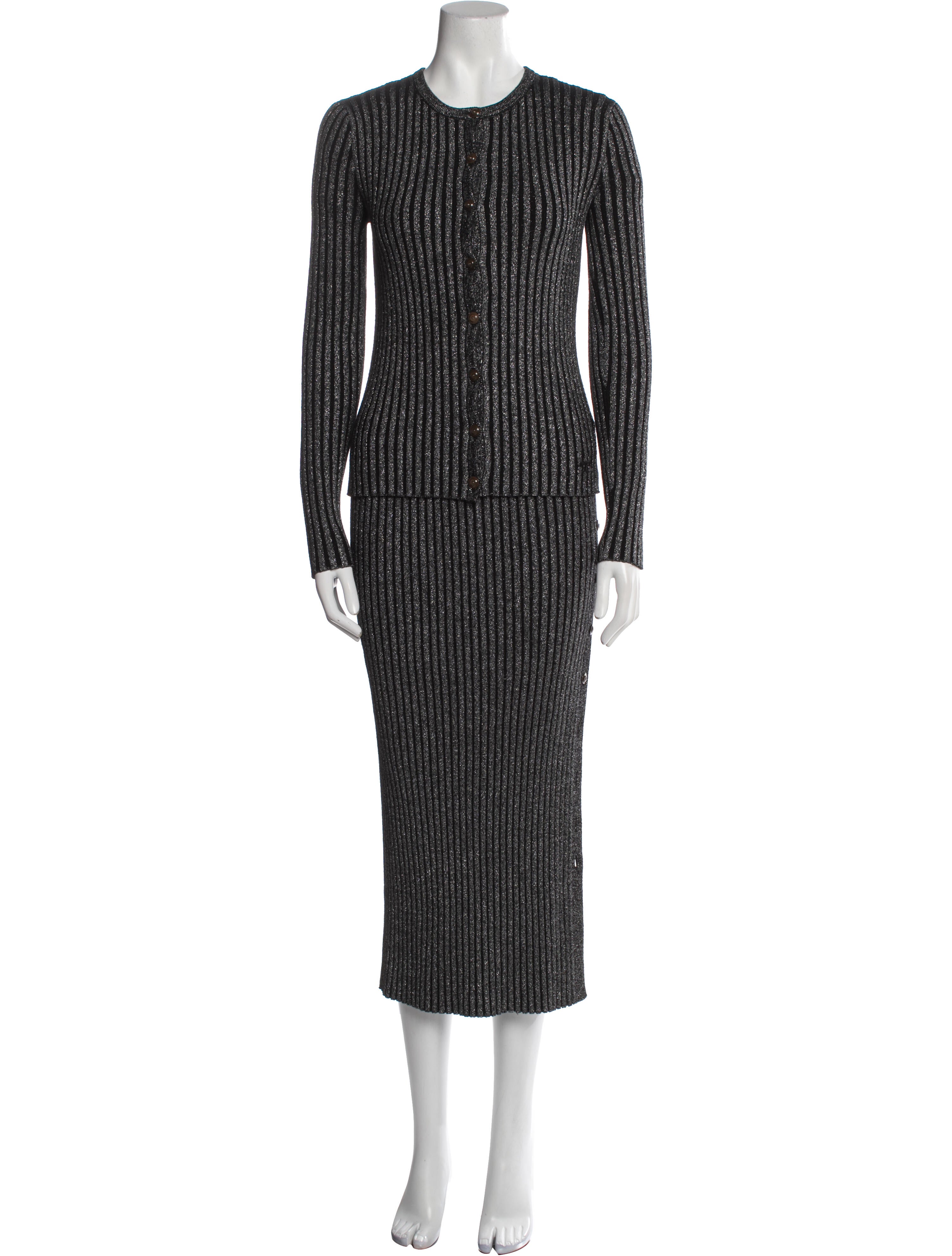 Tory Burch Merino Wool Striped Skirt Set