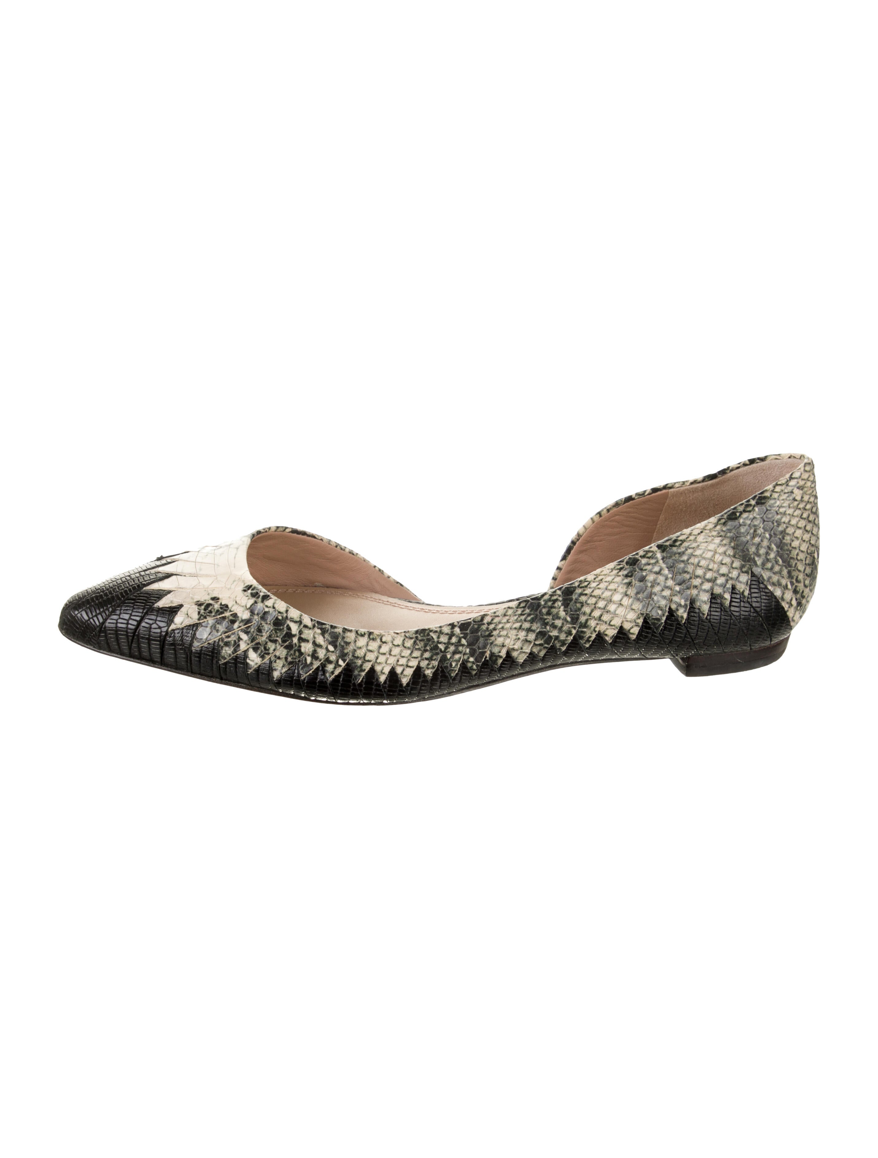 Tory Burch Leather Printed D'Orsay Flats