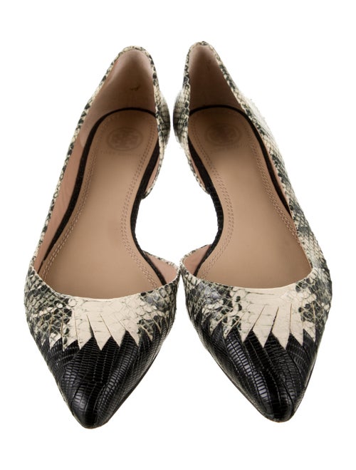 Tory Burch Leather Printed D'Orsay Flats