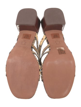 Tory Burch Leather Animal Print Slides