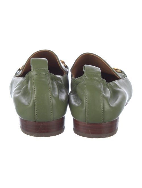 Tory Burch Leather Chain-Link Accents Loafers