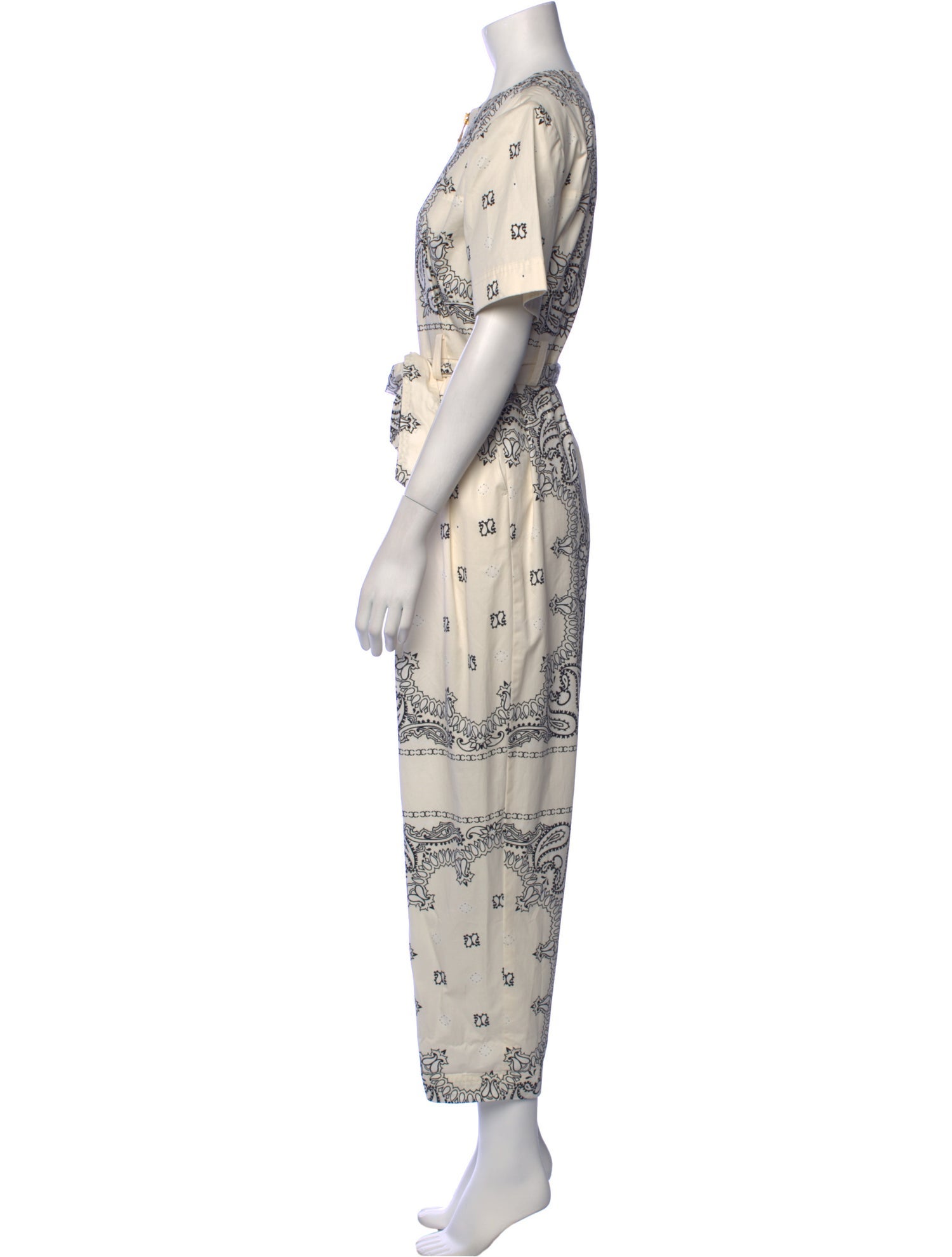 Tory Burch Paisley Print Crew Neck Jumpsuit