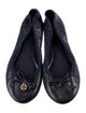 Tory Burch Leather Bow Accents Ballet Flats