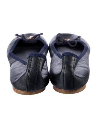 Tory Burch Leather Bow Accents Ballet Flats