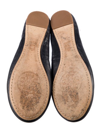 Tory Burch Leather Bow Accents Ballet Flats