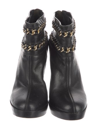 Tory Burch Leather Chain-Link Accents Boots