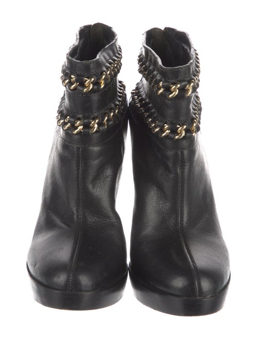 Tory Burch Leather Chain-Link Accents Boots