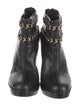 Tory Burch Leather Chain-Link Accents Boots
