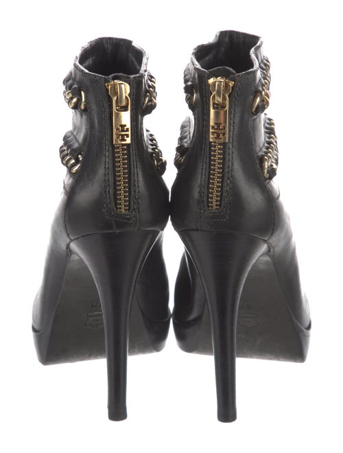 Tory Burch Leather Chain-Link Accents Boots