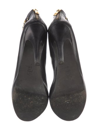 Tory Burch Leather Chain-Link Accents Boots