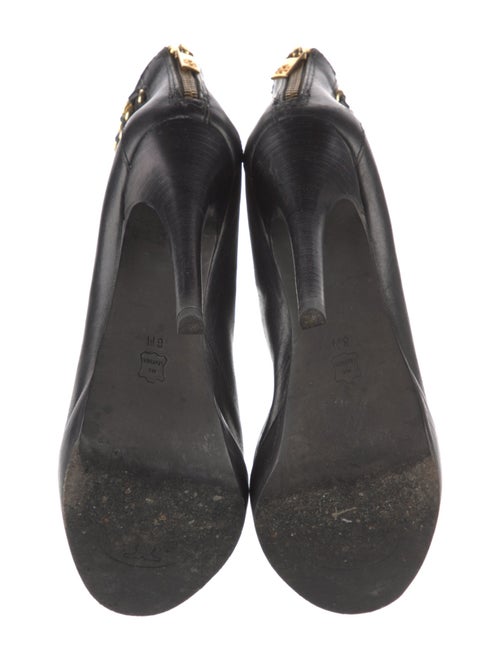 Tory Burch Leather Chain-Link Accents Boots