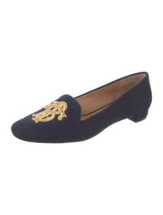 Tory Burch Wool Embroidered Accent Loafers
