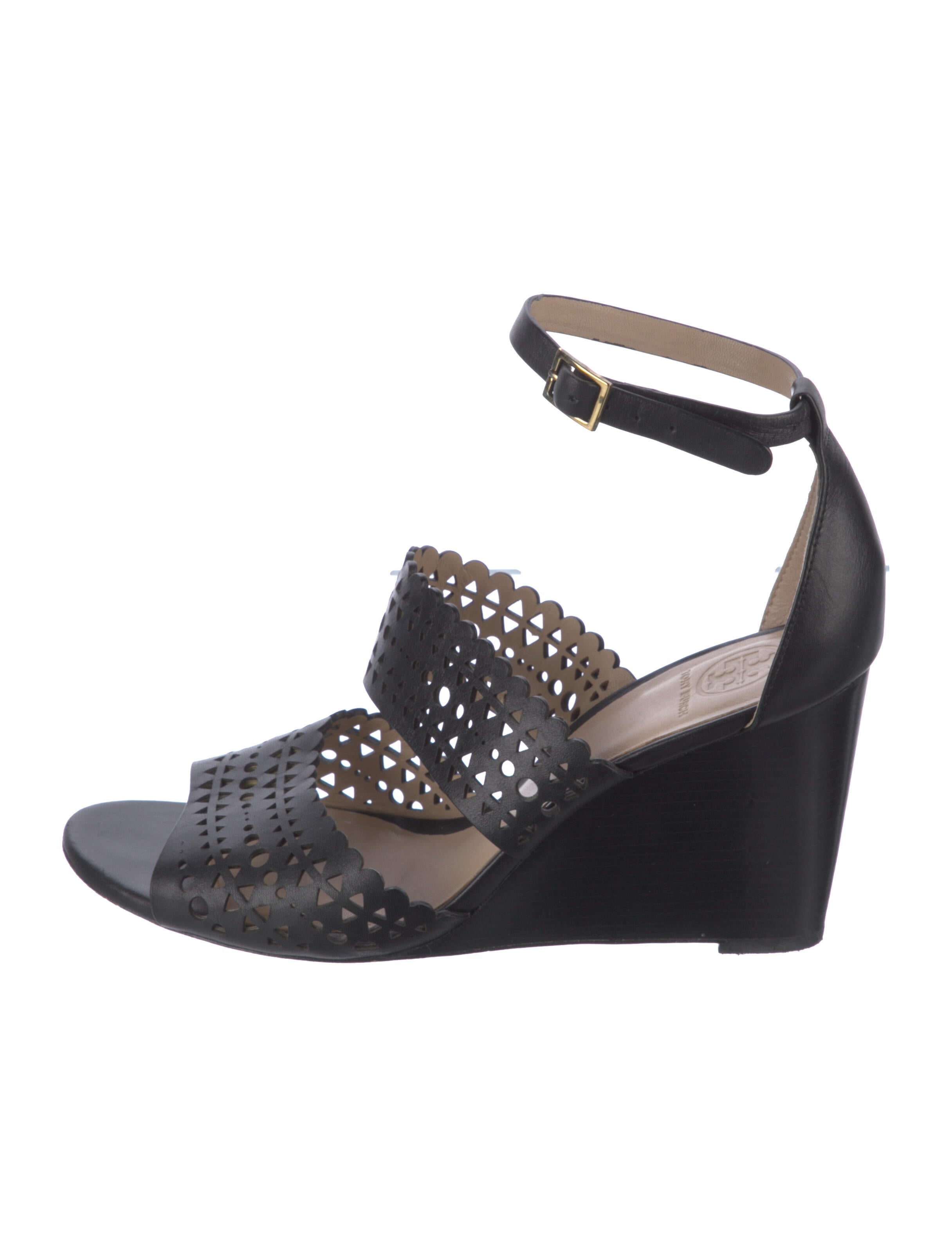 Tory Burch Leather Lasercut Accents Sandals
