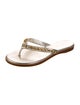 Tory Burch Leather Chain-Link Accents Slides