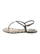 Tory Burch Patent Leather Printed T-Strap Sandals