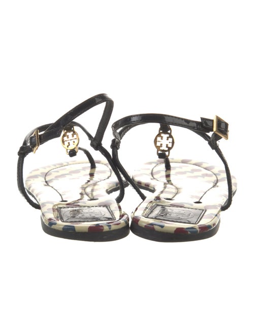 Tory Burch Patent Leather Printed T-Strap Sandals