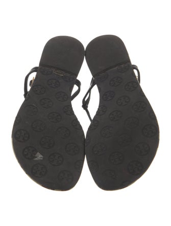 Tory Burch Patent Leather Printed T-Strap Sandals