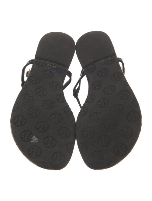 Tory Burch Patent Leather Printed T-Strap Sandals