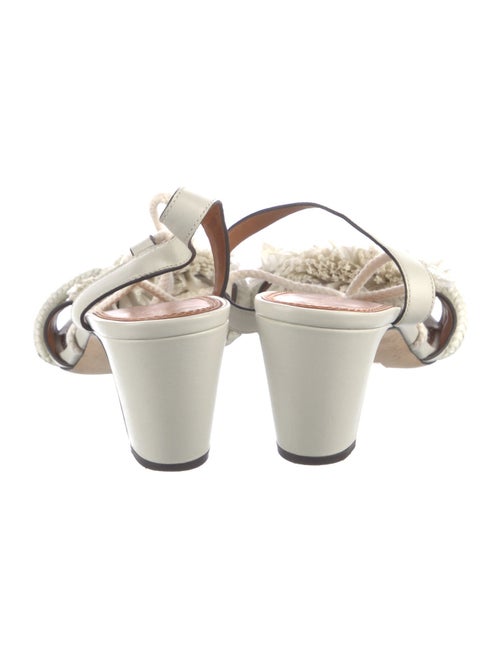 Tory Burch Leather Raw-Edge Trim Sandals