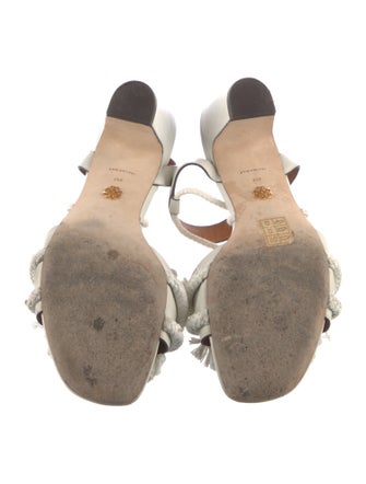 Tory Burch Leather Raw-Edge Trim Sandals