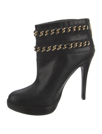 Tory Burch Leather Chain-Link Accents Boots