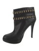 Tory Burch Leather Chain-Link Accents Boots