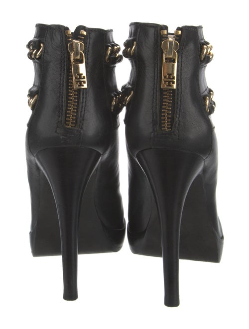 Tory Burch Leather Chain-Link Accents Boots