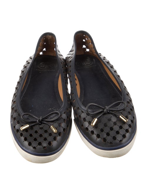 Tory Burch Leather Bow Accents Ballet Flats