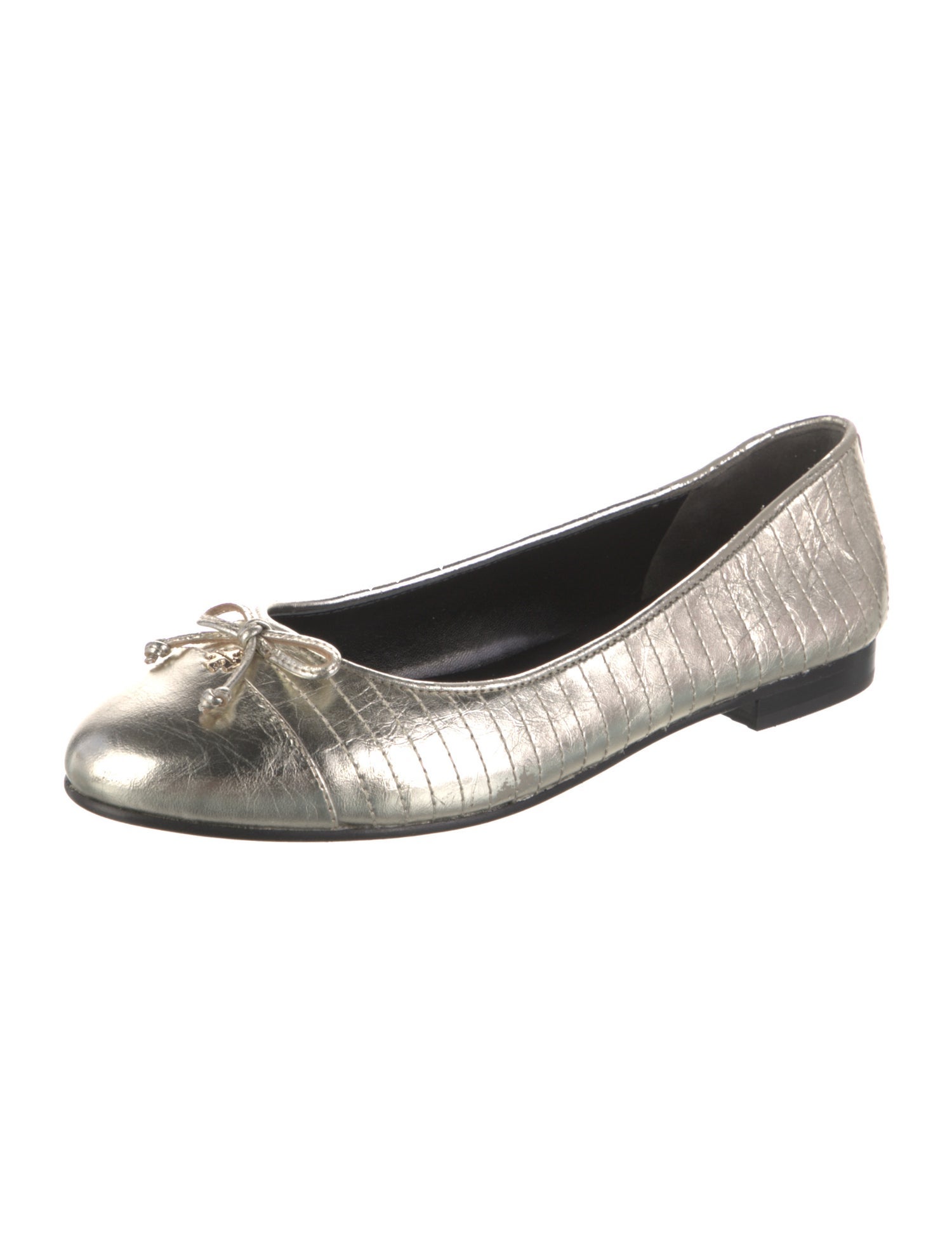 Tory Burch Leather Bow Accents Ballet Flats