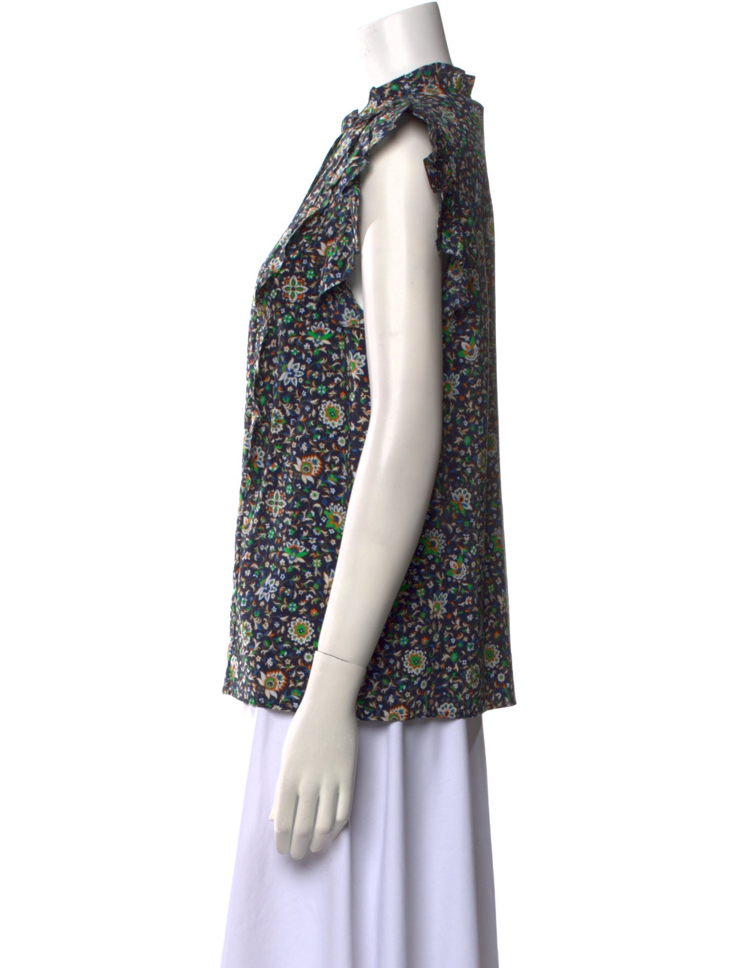 Tory Burch Silk Floral Print Blouse