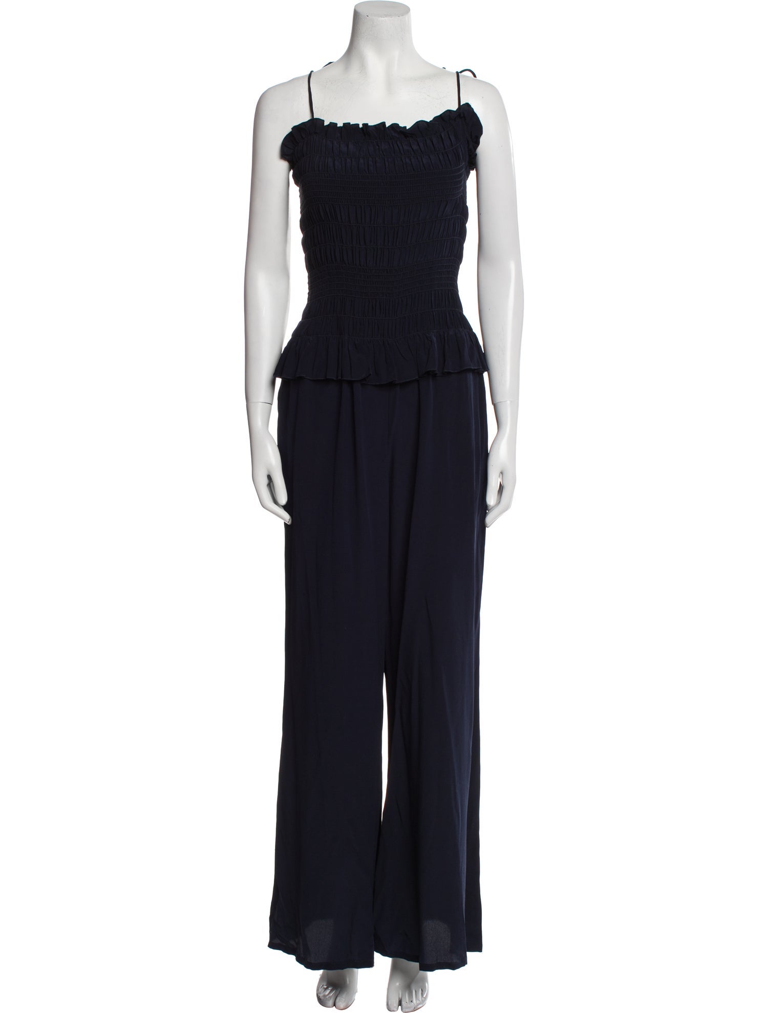 Tory Burch Silk Square Neckline Jumpsuit