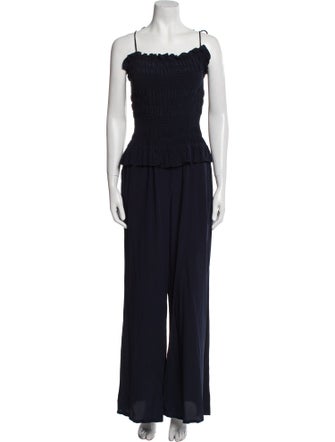 Tory Burch Silk Square Neckline Jumpsuit
