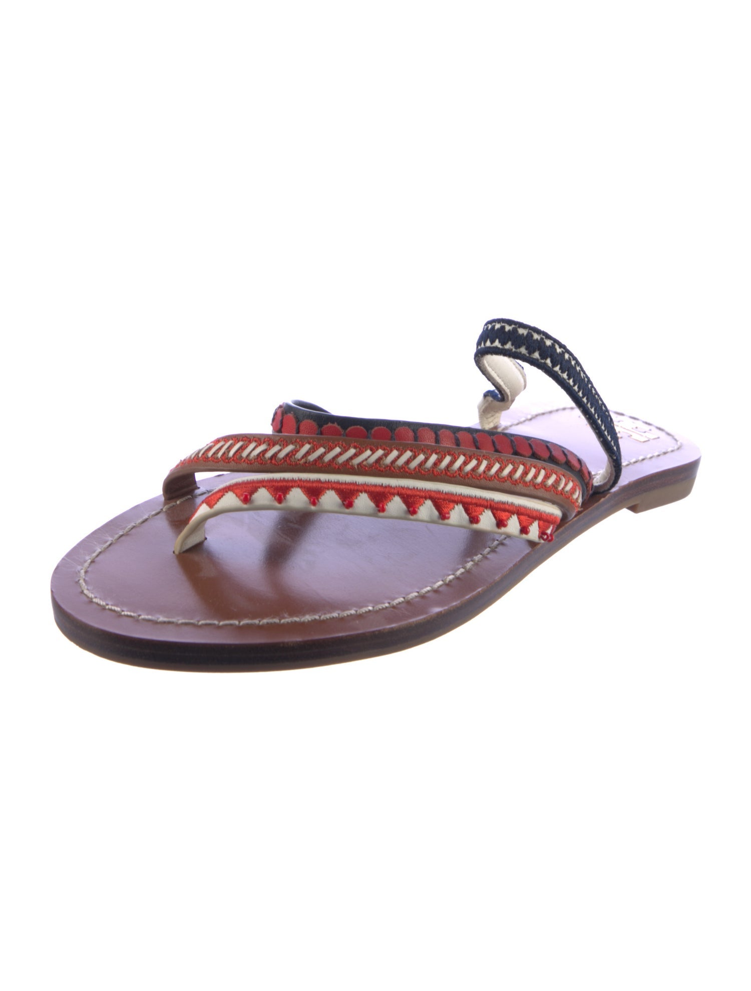 Tory Burch Leather Printed Slingback Sandals