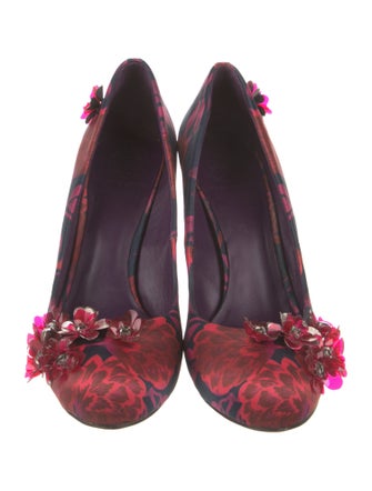 Tory Burch Satin Printed Pumps