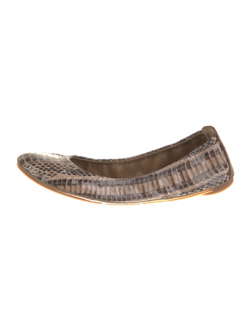 Tory Burch Leather Animal Print Ballet Flats