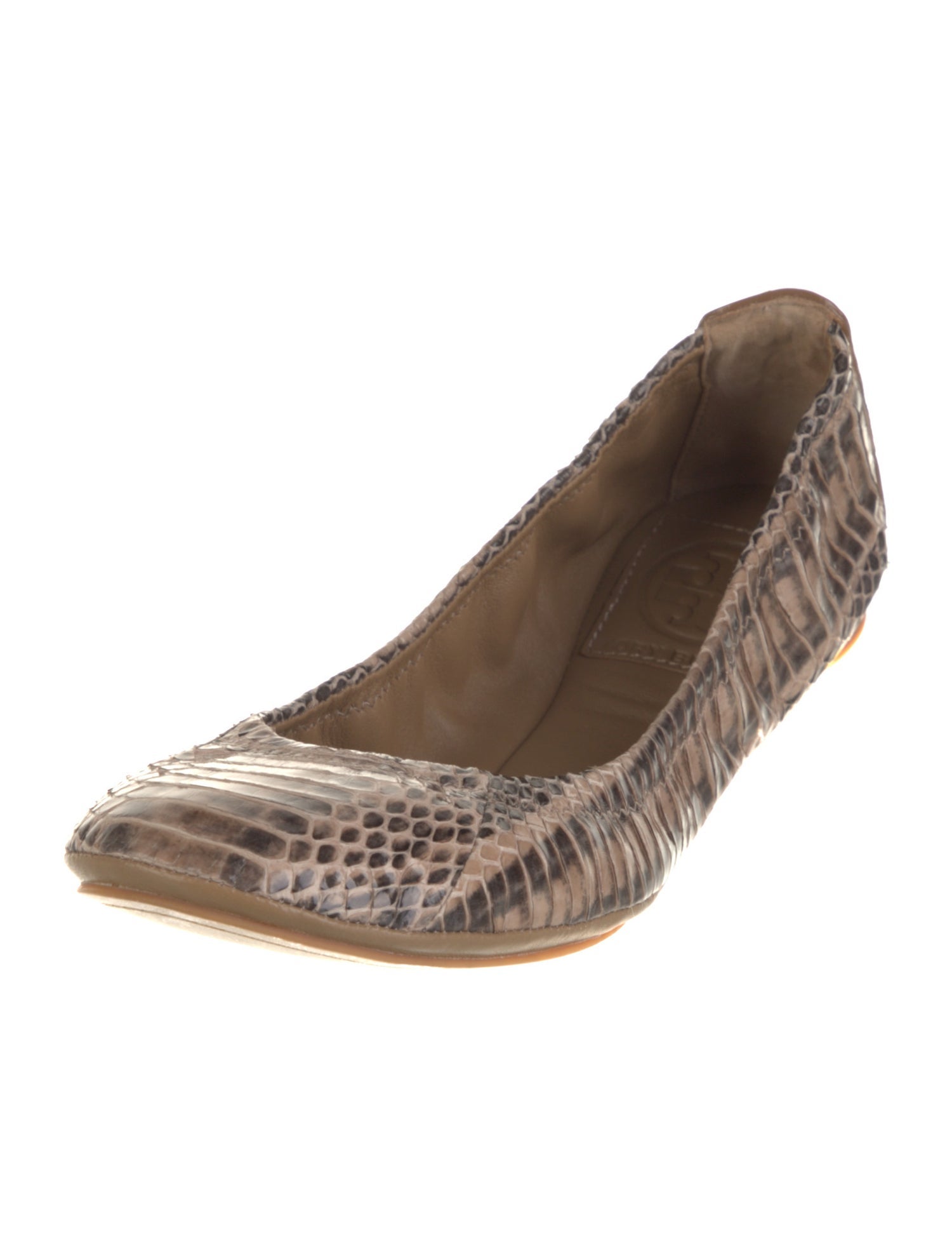 Tory Burch Leather Animal Print Ballet Flats