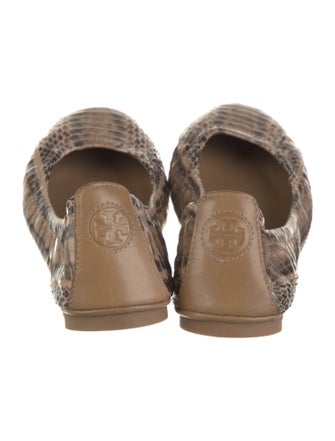 Tory Burch Leather Animal Print Ballet Flats