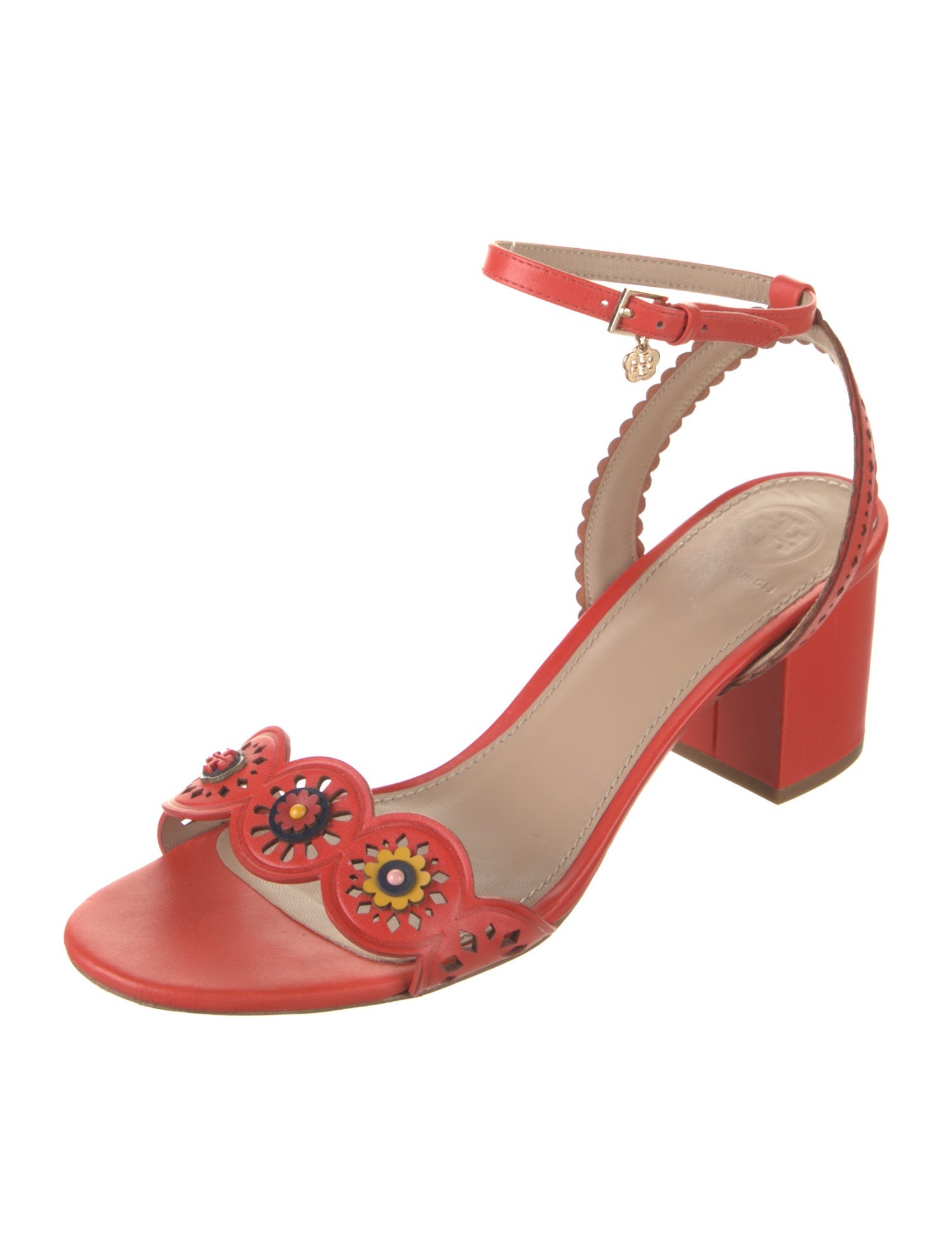 Tory Burch Leather Scalloped Accent Sandals