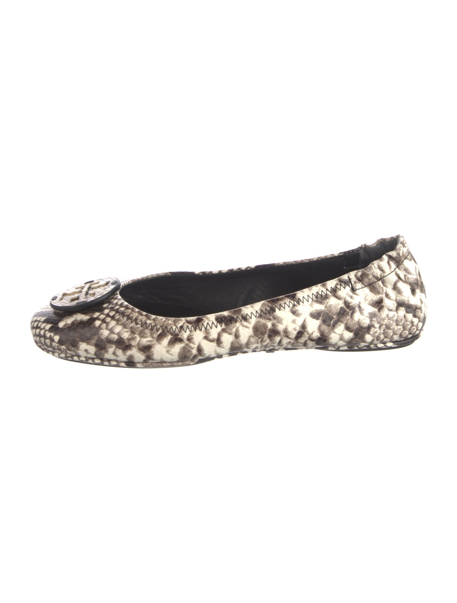 Tory Burch Leather Animal Print Ballet Flats