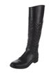 Tory Burch Signature Logo Leather Riding Boots