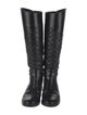 Tory Burch Signature Logo Leather Riding Boots