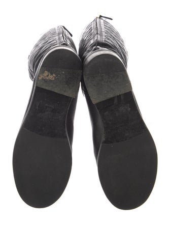 Tory Burch Signature Logo Leather Riding Boots