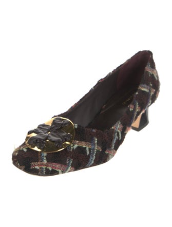 Tory Burch Tweed Printed Pumps