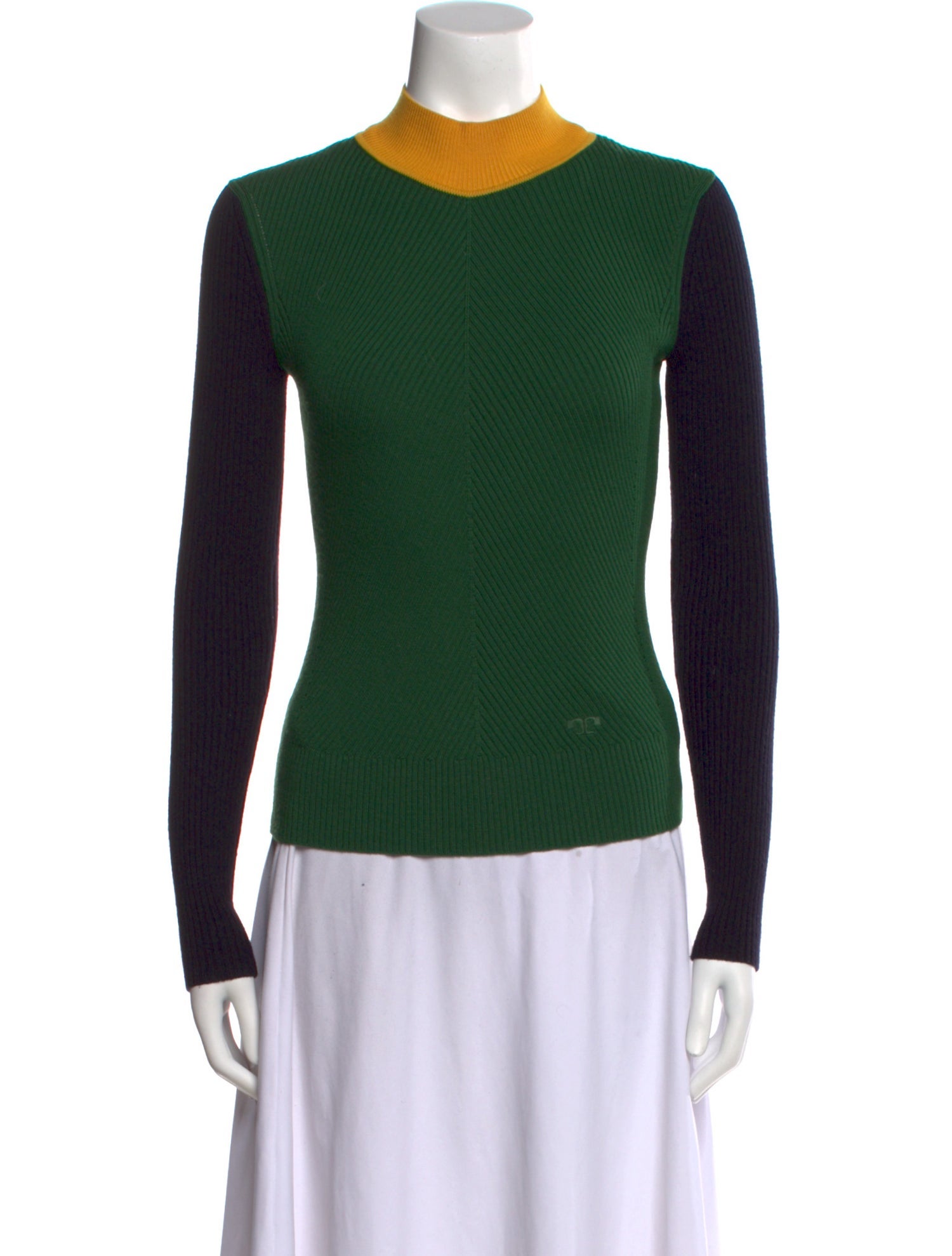 Tory Burch Merino Wool Mock Neck Top