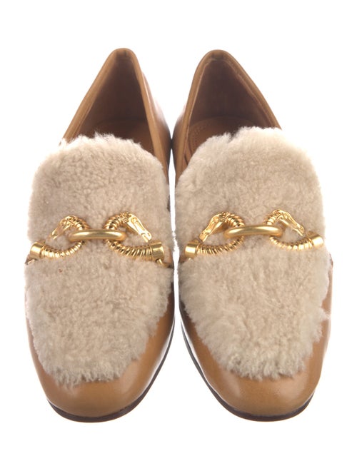 Tory Burch Leather Chain-Link Accents Loafers