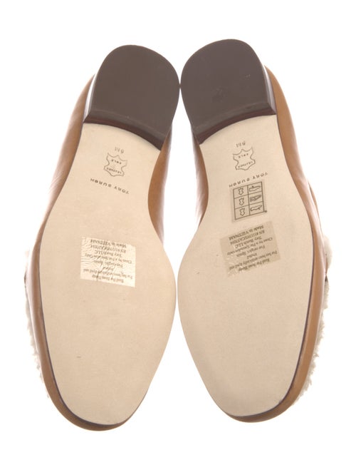 Tory Burch Leather Chain-Link Accents Loafers