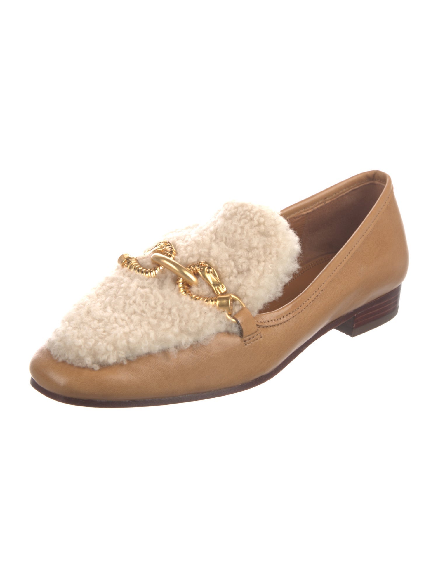 Tory Burch Leather Chain-Link Accents Loafers w/ Tags