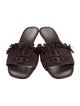 Tory Burch Raffia Fringe Trim Accent Slides